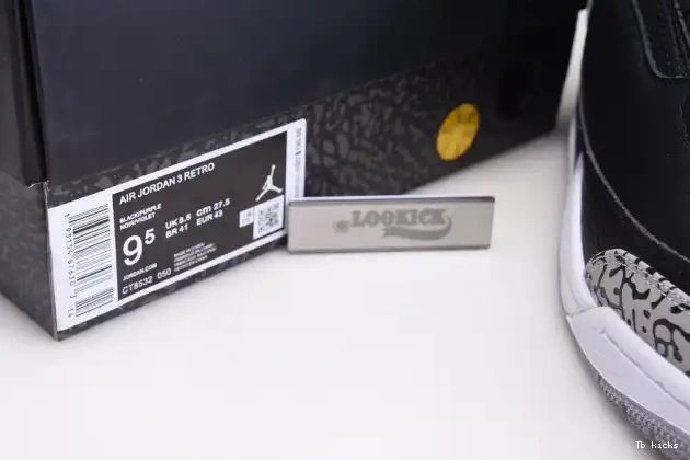 Reps TBK CT8532-050 Court Jordan Retro 3 Purple Air Black 0404